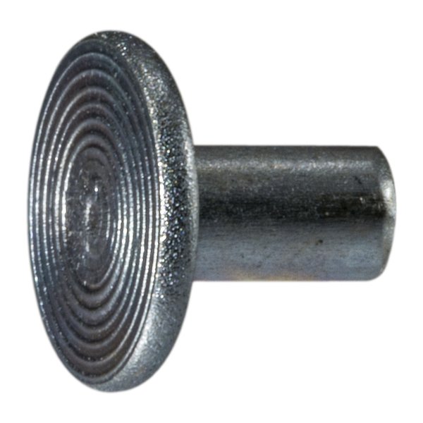 Midwest Fastener Tinner Rivet, Flat Head, Steel Body, 100 PK 62204